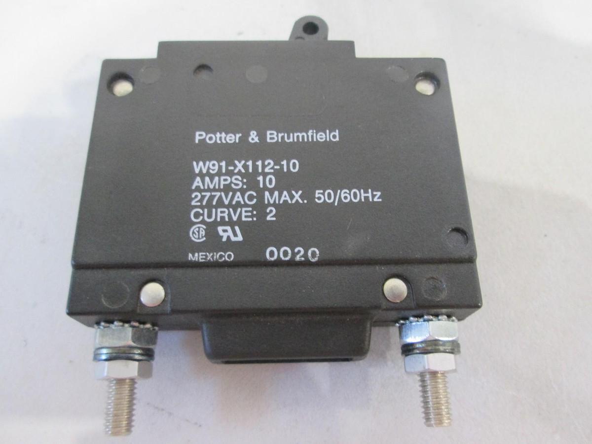 Potter & Brumfield, W91-X112-10, Single Pole Circuit Breaker, New, Lot of 3