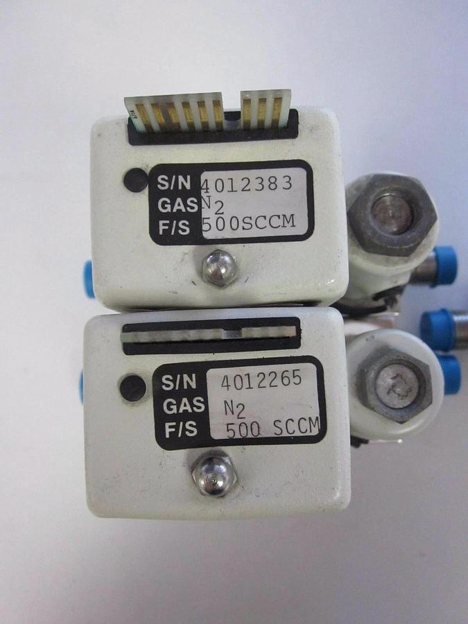 Used Precision Flow 401 MFC, Gas: N2, Range: 500SCCM, 1/4" M VCR In/Out - LOT of 2