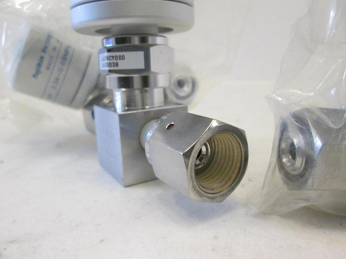 Used Fujikin, O.P. .34 -.69 MPa Pneumatic Valve, N.O, 316L, 1/4 FVCR, Used, Lot of 3