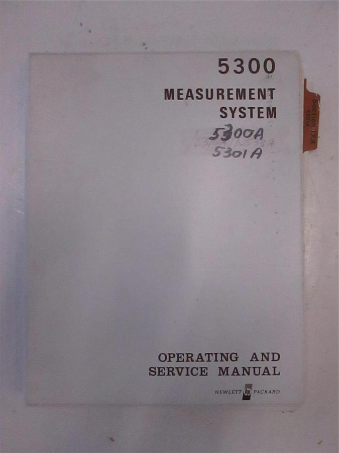 Used HP Measuring System 5300A Operating and Service Manual, Used