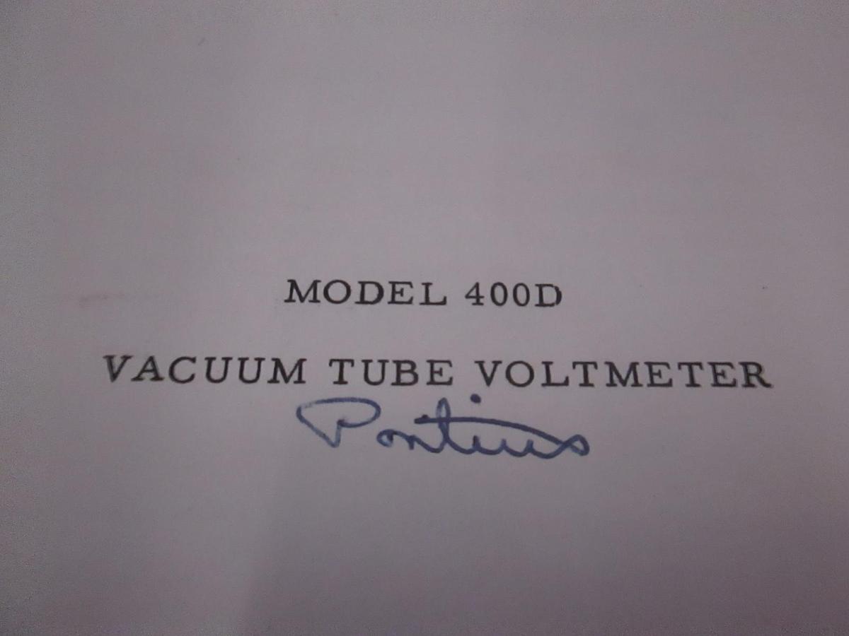 Used HP Model 400D Vacuum Tube Voltmeter Manual, Used