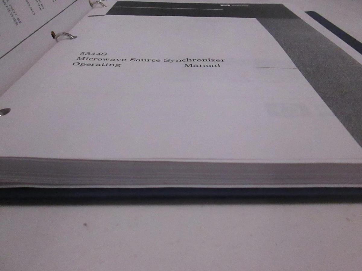 Used HP Model 5344S Microwave Source Synchronizer Operating Manual, Used