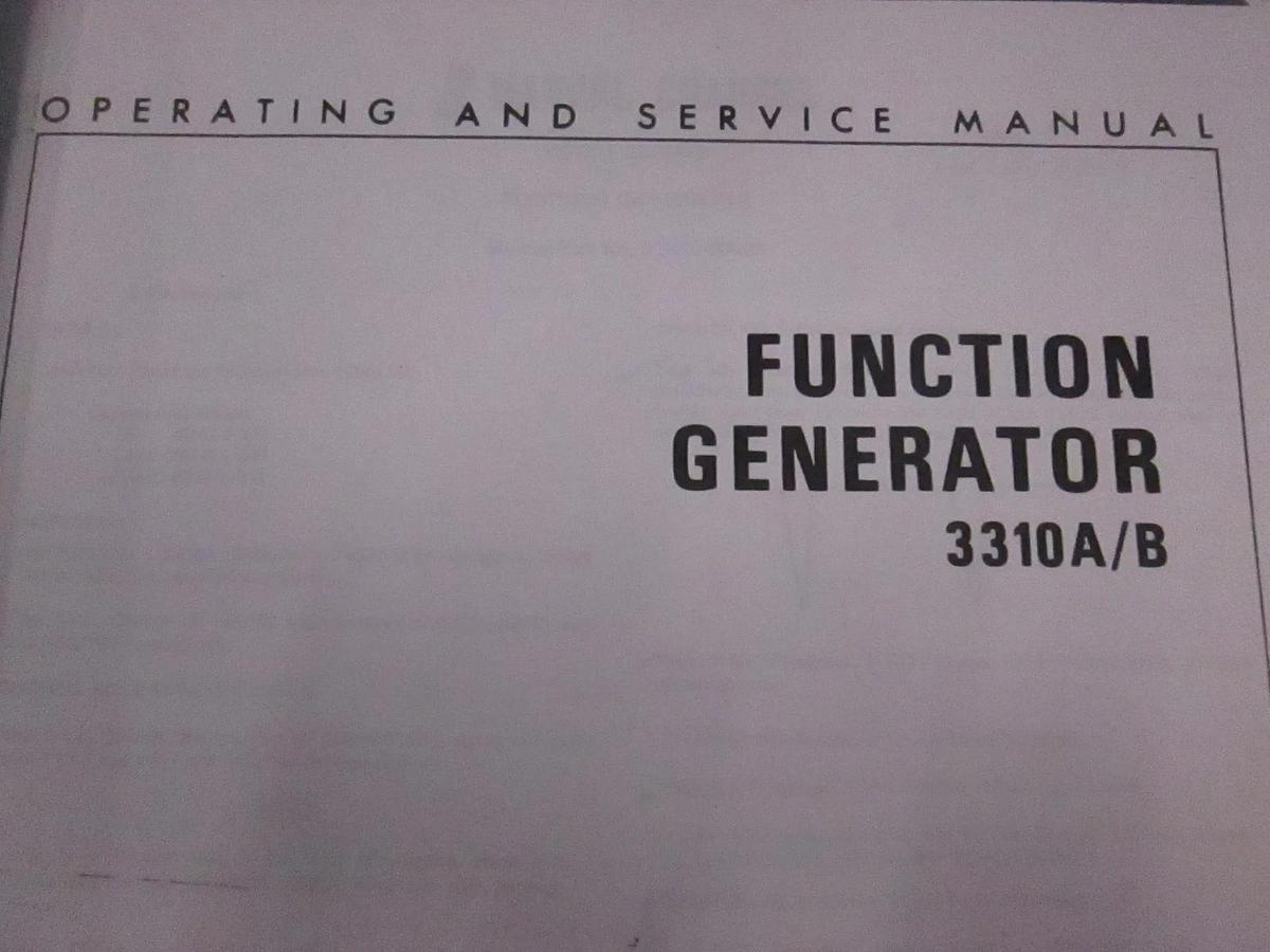 Used HP 3310A/B Function Generator, Operating and Service Manual, Used