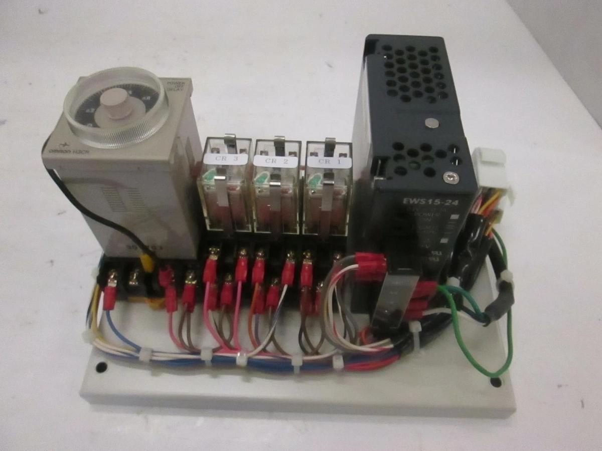 Used Power Supply Assy /w Omron H3CR Relay and Lambda EWS-15-24 Power Pack, Used