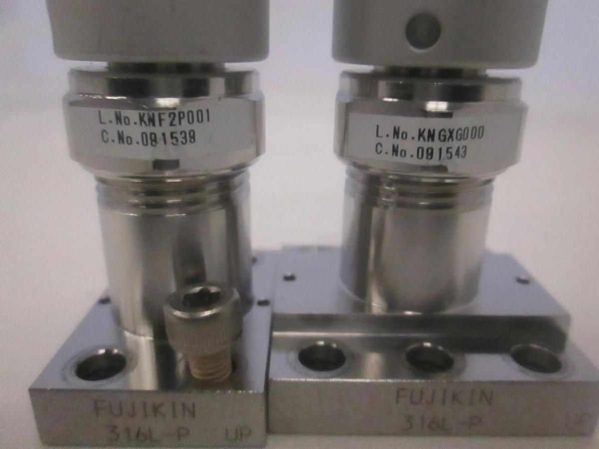 Used Fujikin, Type N.C. Valves, O.P 0.39-.59MPa, Used, Lot of 2