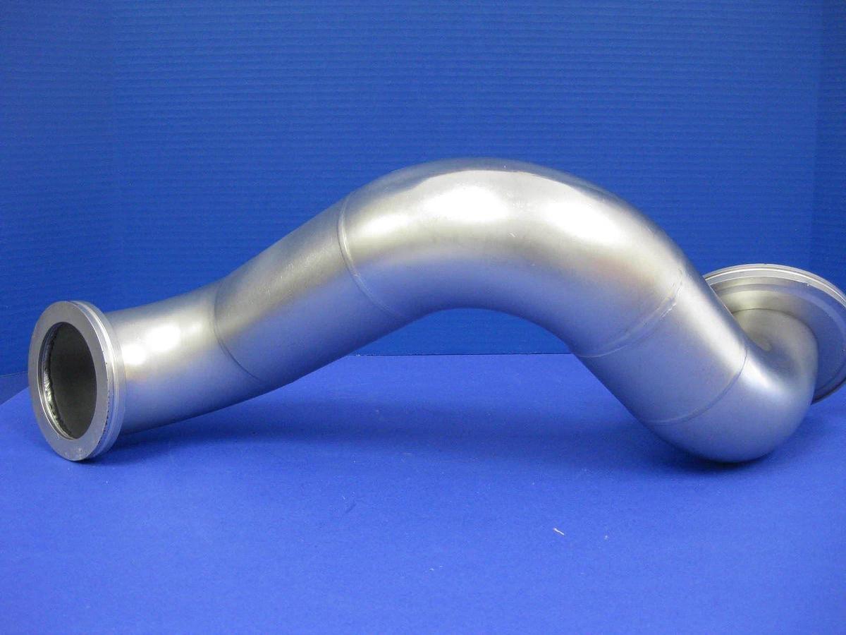 Used Stainless Steel Triple Elbow Vacuum Pipe 90° (x3), ISO-63 - ISO-100 Adapter