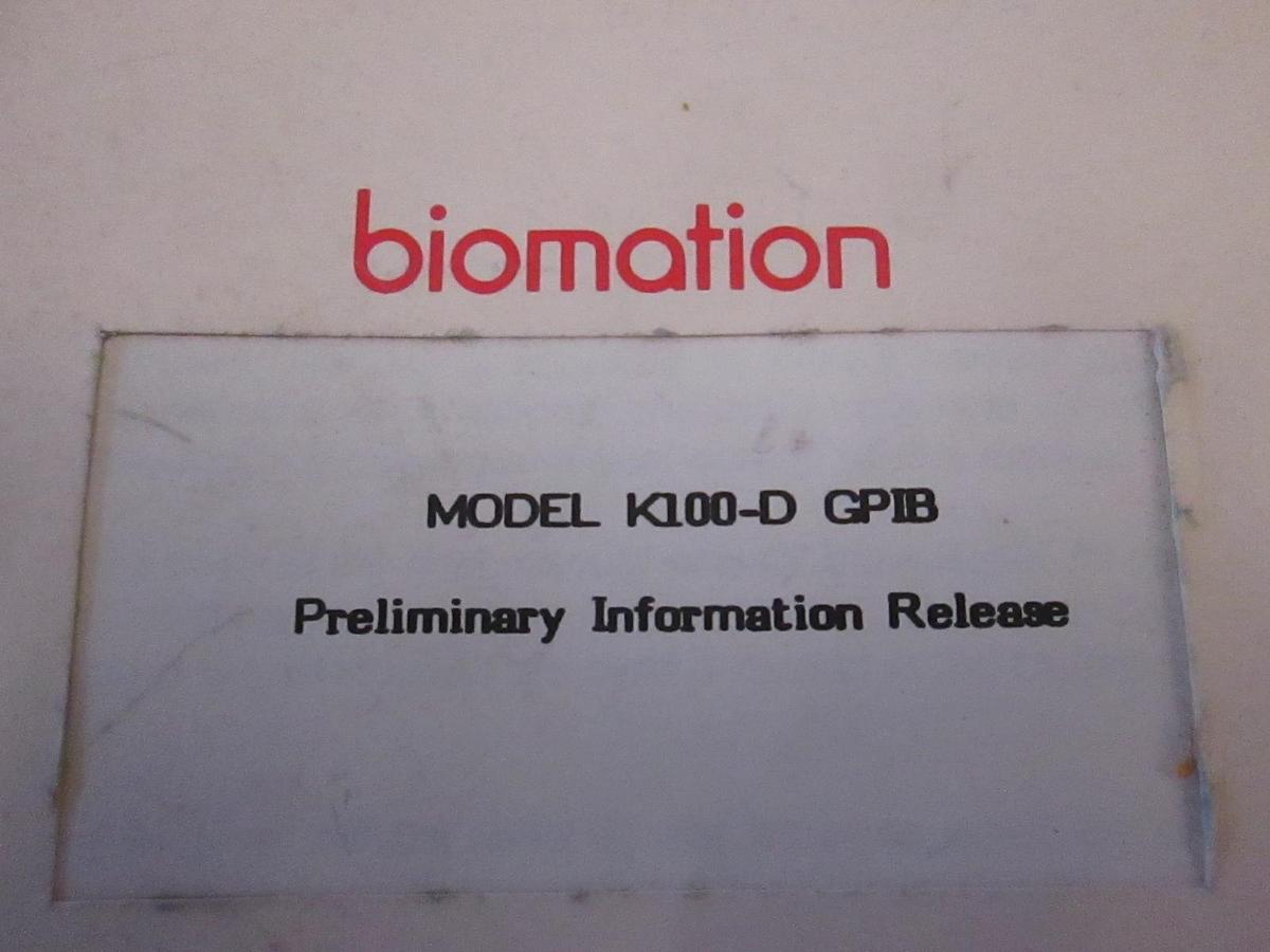 Used Gould Model K100-D GPIB Operating and Service Manual, Used