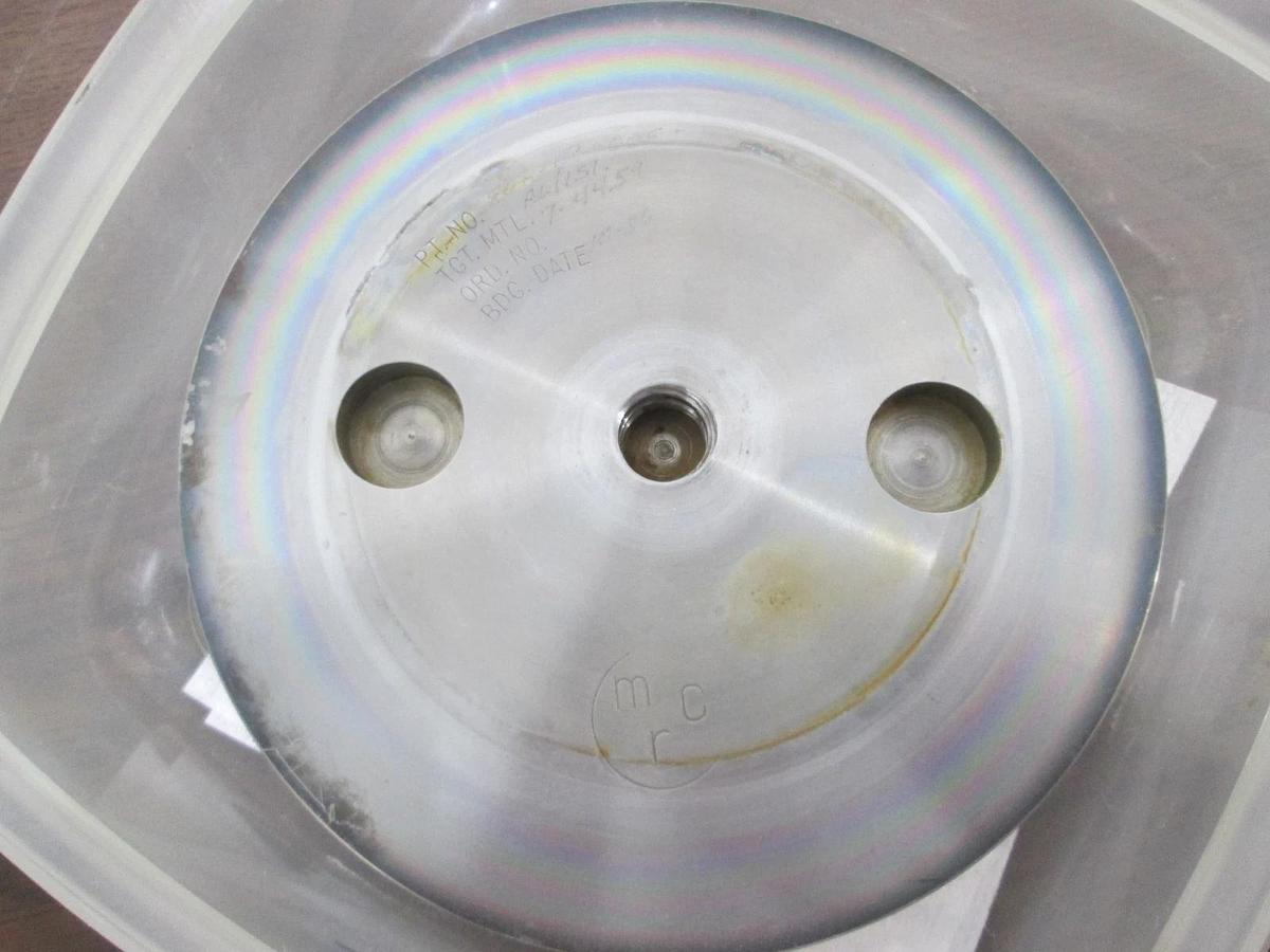 Used MRC, 808-03-005, 5″ Stainless Steel ZINC Backing Plate, Sputtering Target, Used
