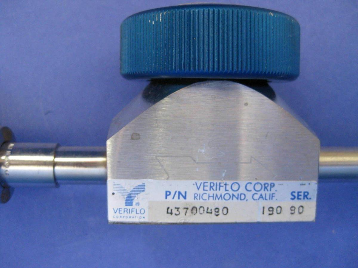Used Veriflo Gas Stick Assy w/ HFRQ100W Regulator, 43700479 High Flow Valves, Gauges