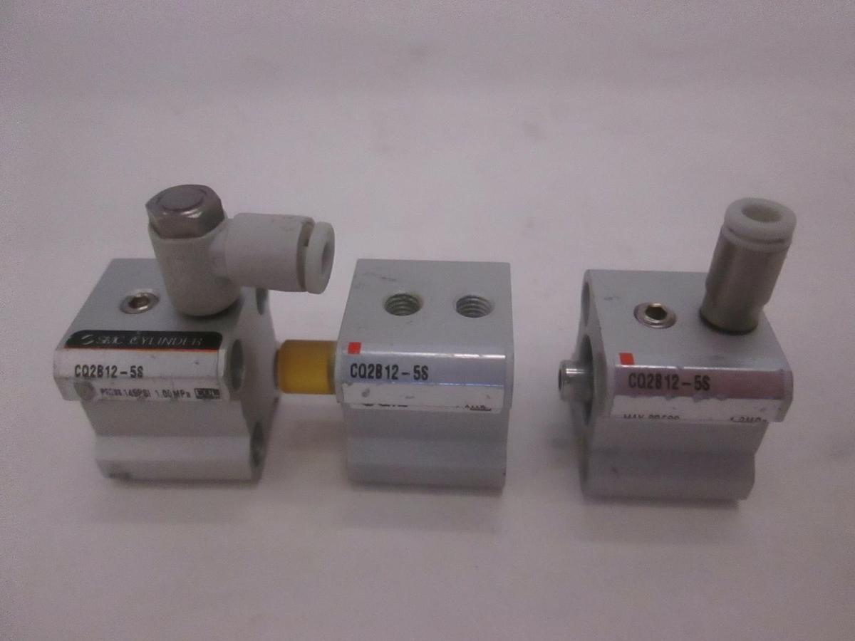 Used SMC, CQ2B12-5S, Pneumatic Cylinder, Used, Lot of 3