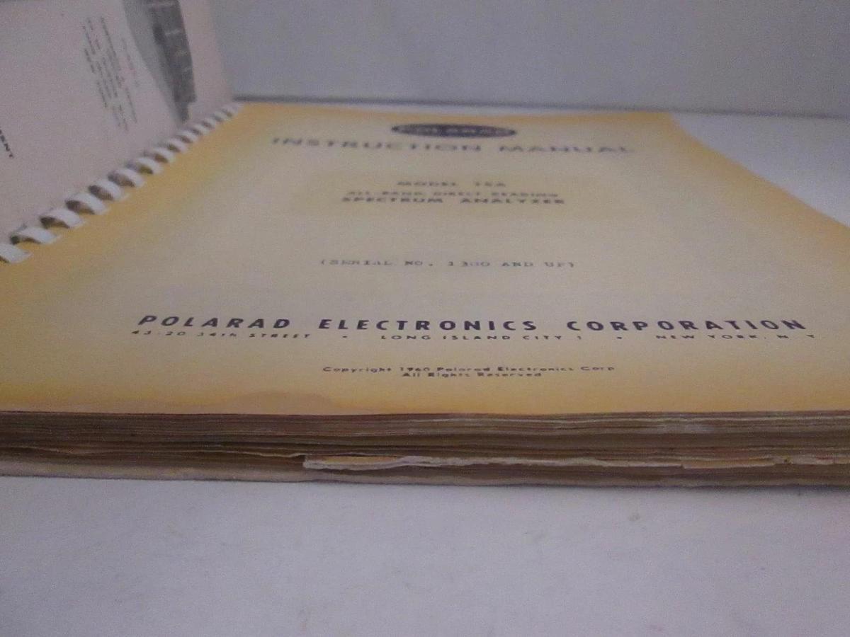 Used Polarad Model TSA Spectrum Analyer Instruction Manual, Used