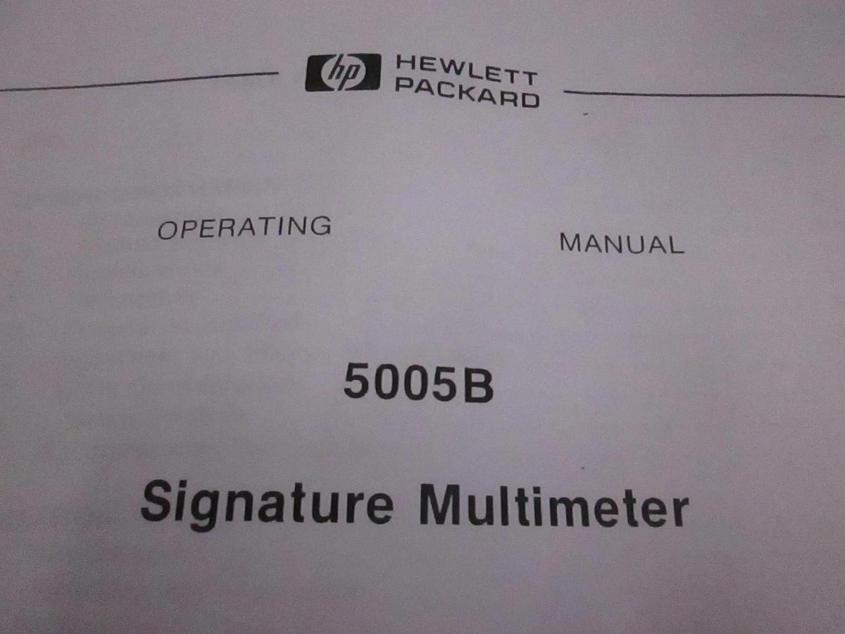 Used HP 5005B Signature Multimeter, Operating Manual, Used