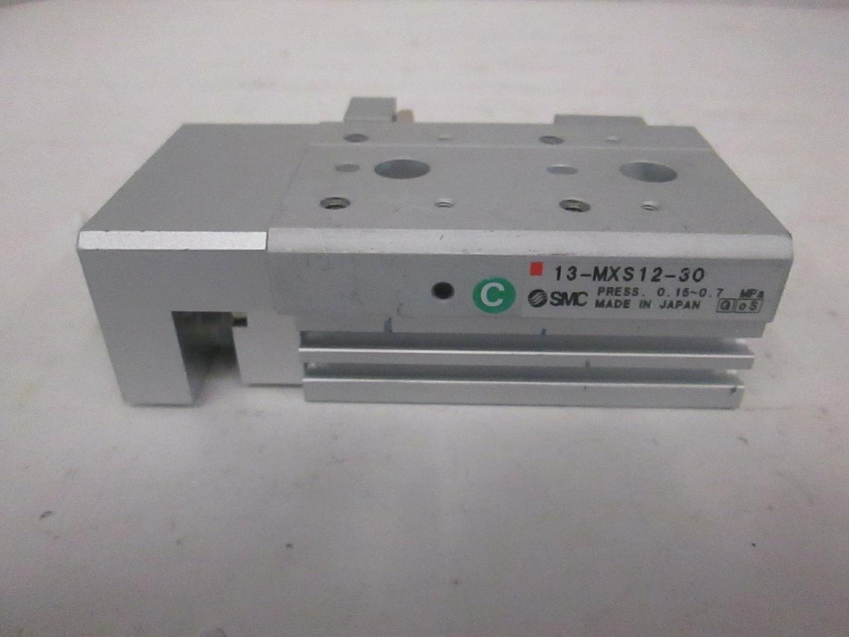Used SMC, 13-MXS12-30 Air Cylinder Linear Slide Actuator Table, Used