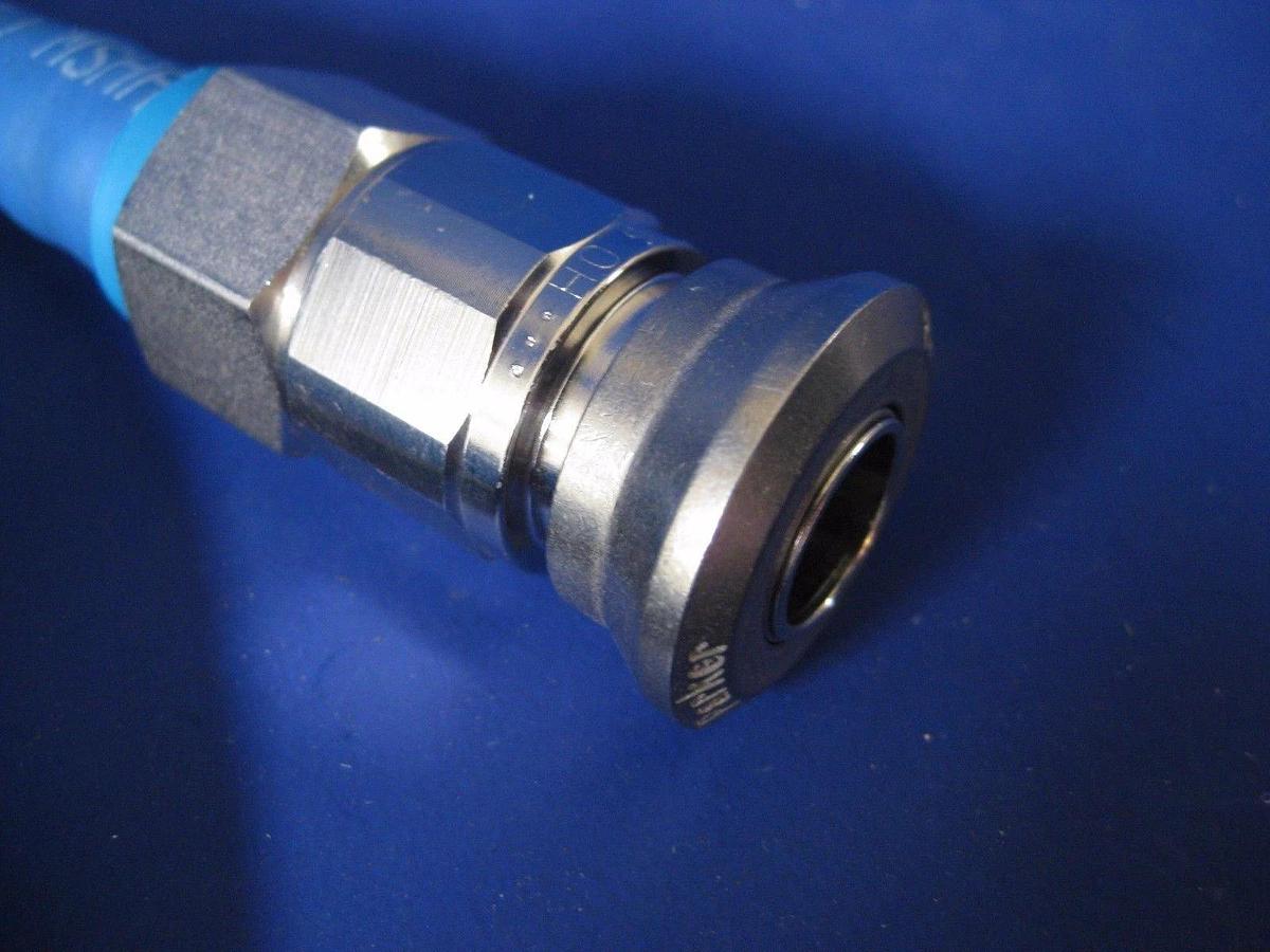 Used Parker PUSH-LOK 831-6 Hose Assy w/ Swagelok QC8 and Parker 1/2" Female Coupling