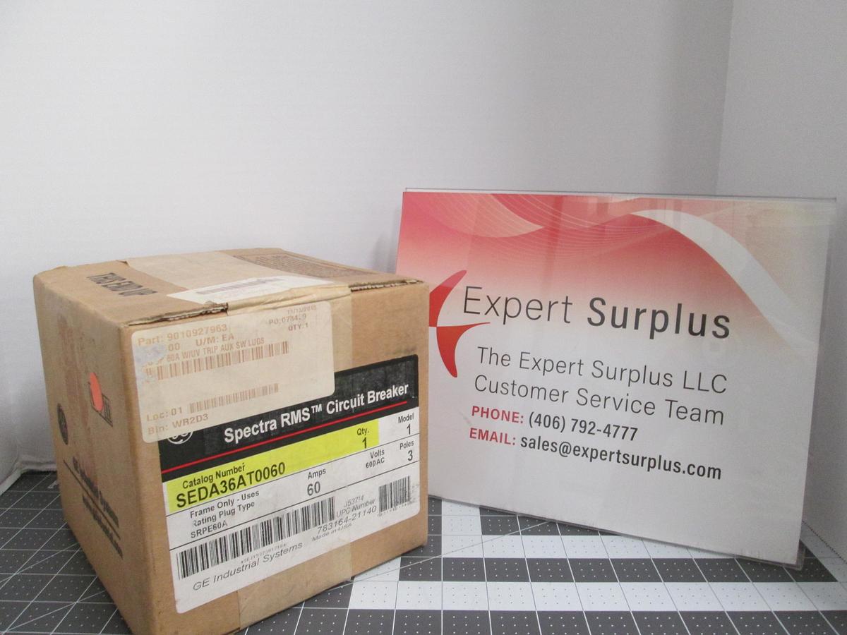 GE,SEDA36AT0060, Spectra RMS 60A 600V 3 Pole Circuit Breaker NIB