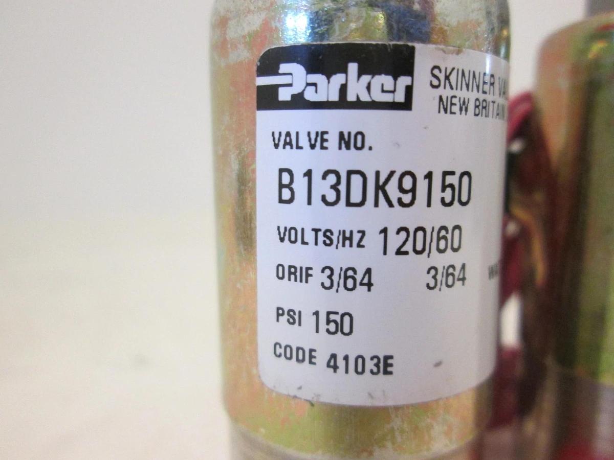 Parker, Solenoid Valve, B13DK9150, 3/64 Orifice, 150 PSI, 120V, New, Lot of 2