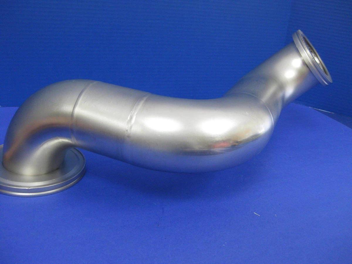 Used Stainless Steel Triple Elbow Vacuum Pipe 90° (x3), ISO-63 - ISO-100 Adapter