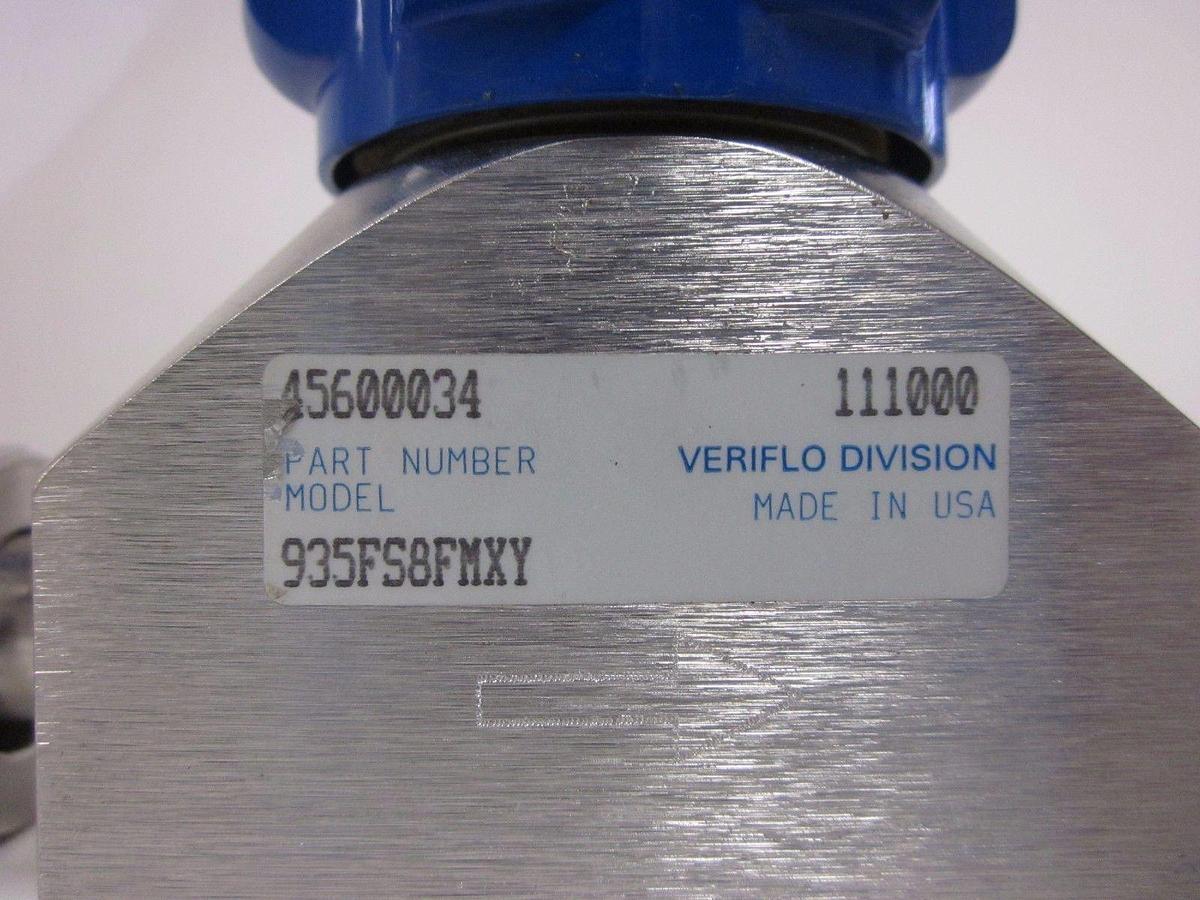 Used Veriflo 935FS8FMXY High Flow Valve, High Purity, 1/2"MVCR x 1/2"FVCR