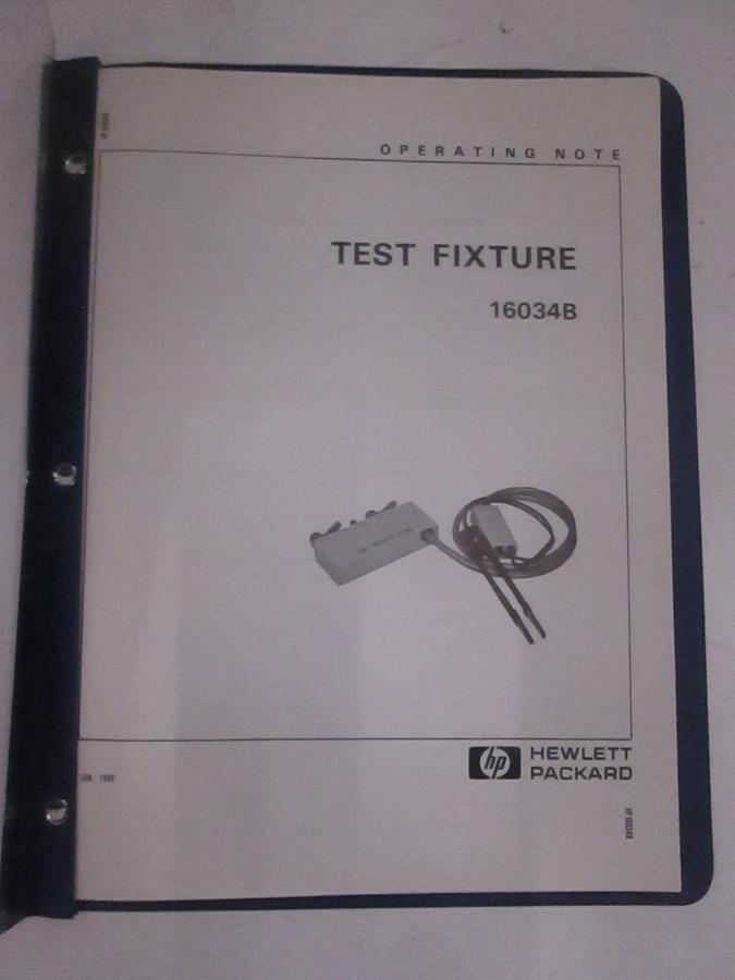 Used HP Model 16034B Test Fixture Operation Note, Used
