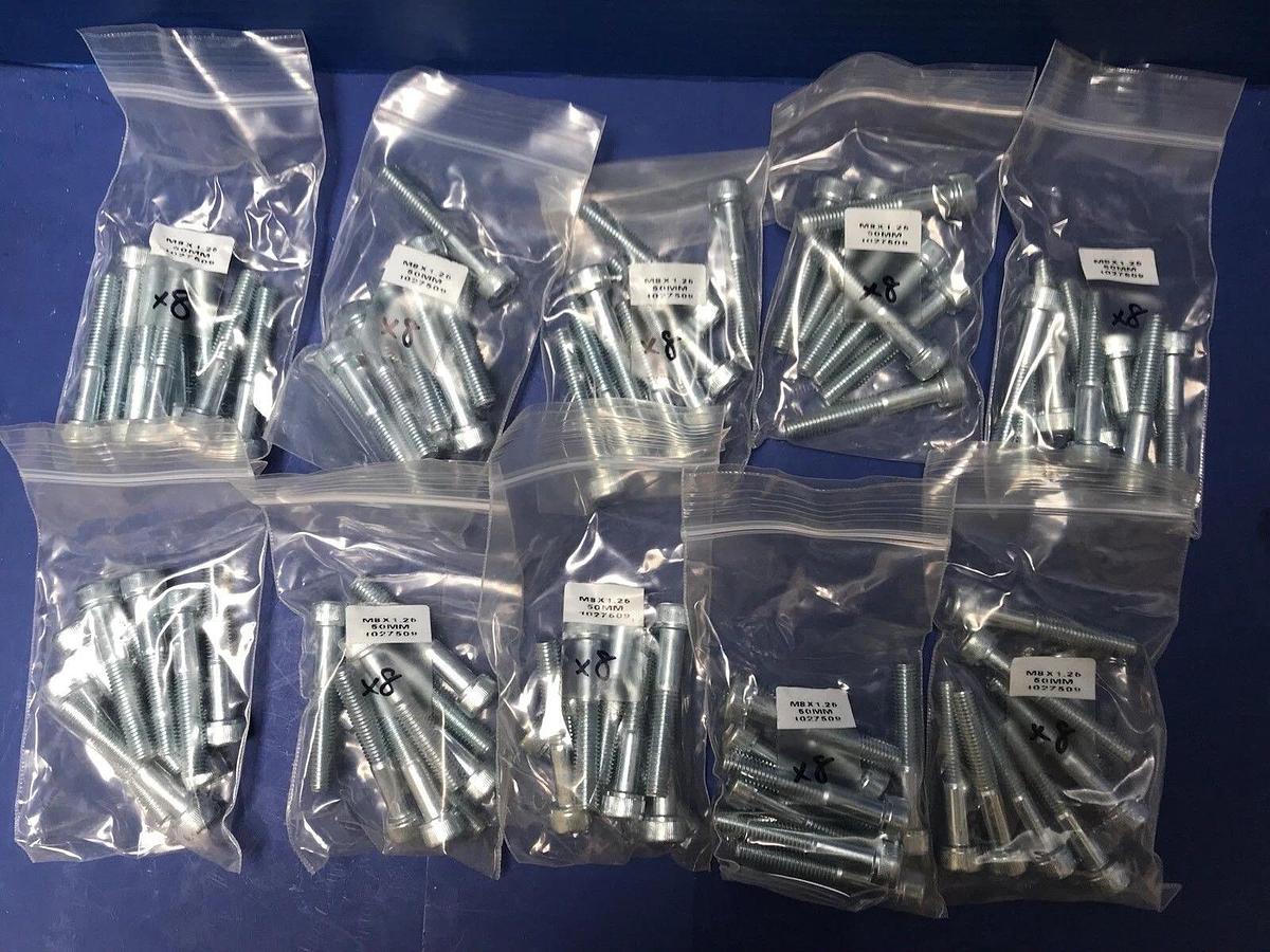 M8-1.25 x 50mm Hex Socket Head Screws, Lot of 80 New
