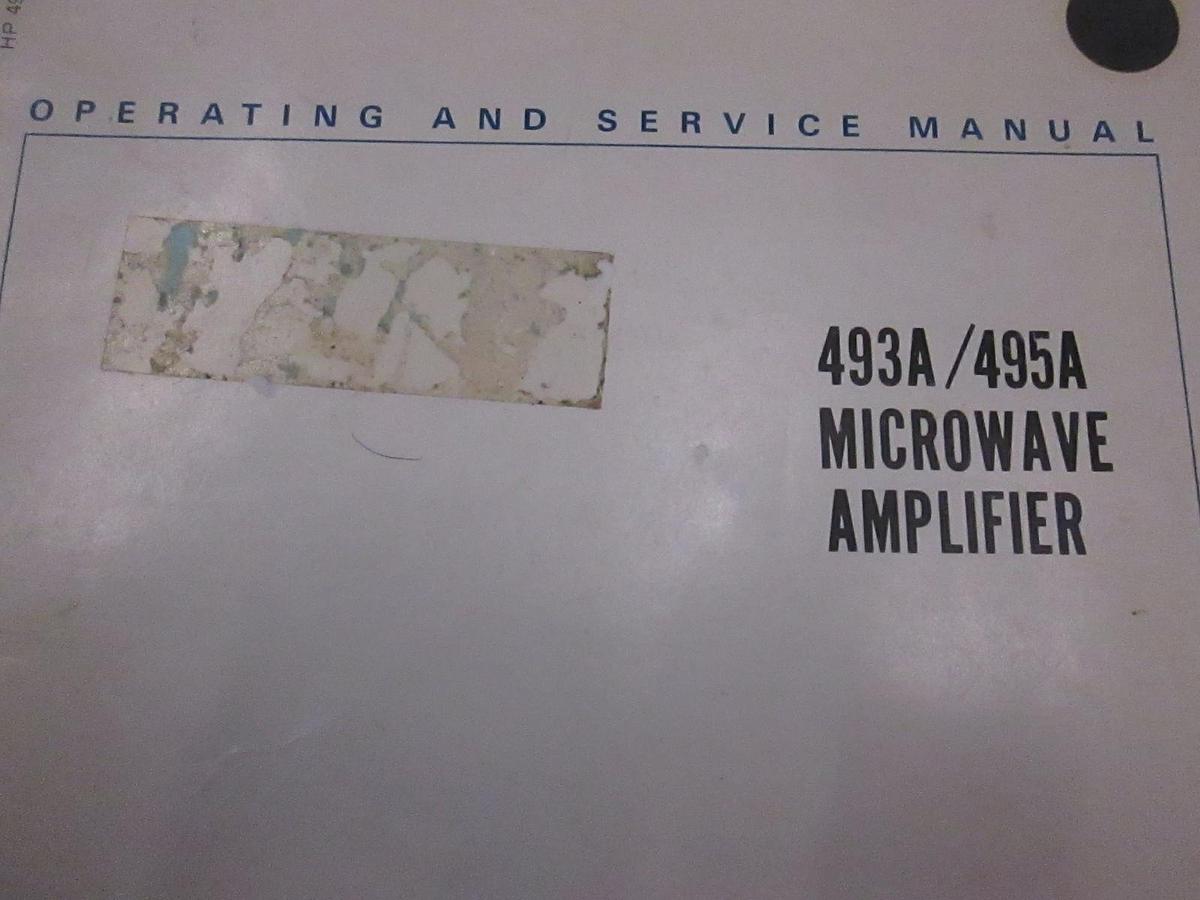 Used HP 493A/495A Microwave Amplifier Operating and Service Manual, Used