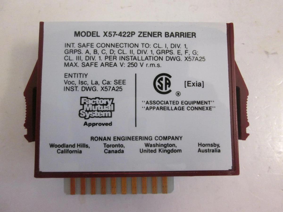 Used Ronan Shunt Diode Barrier, X57-422P, 22V