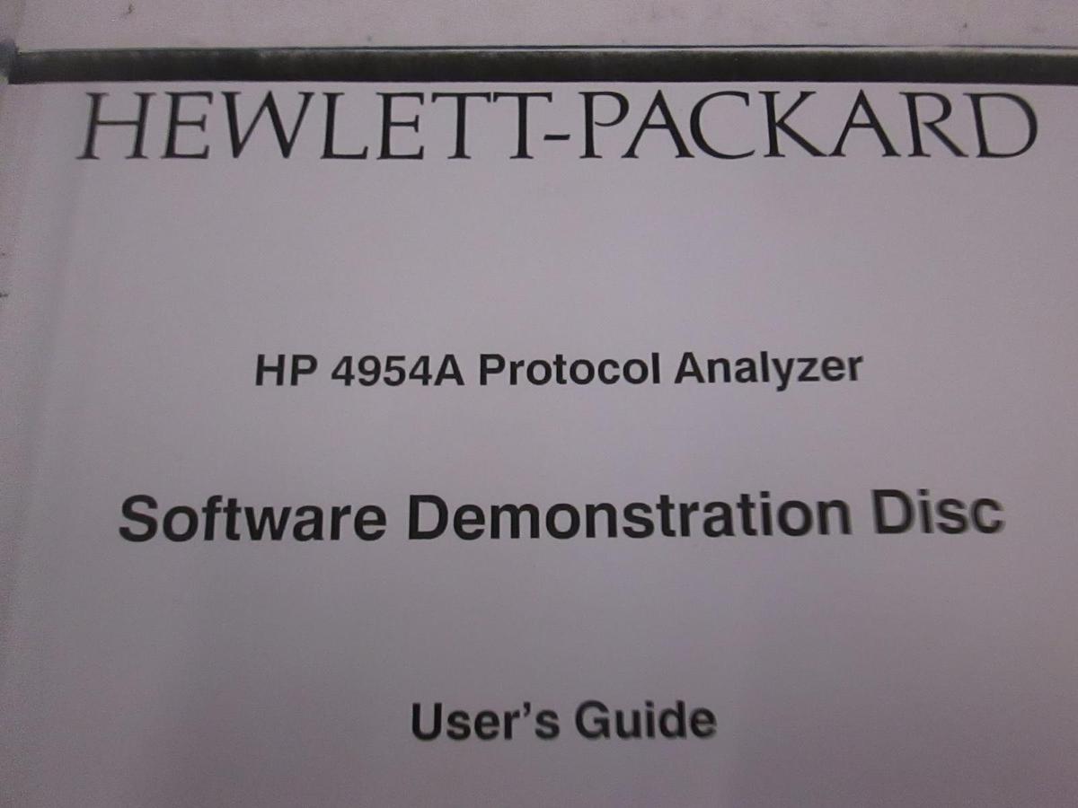 Used HP 4954A Protocol Analyzer Software Demonstration Disc User's Guide, Used