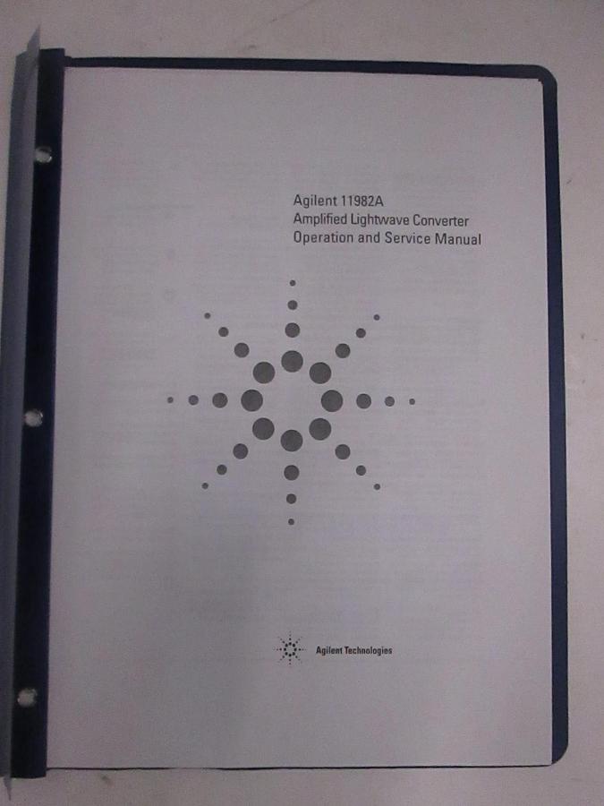 Used Agilent 11982A Amplified Lightwave Converter Operation and Service Manual, Used