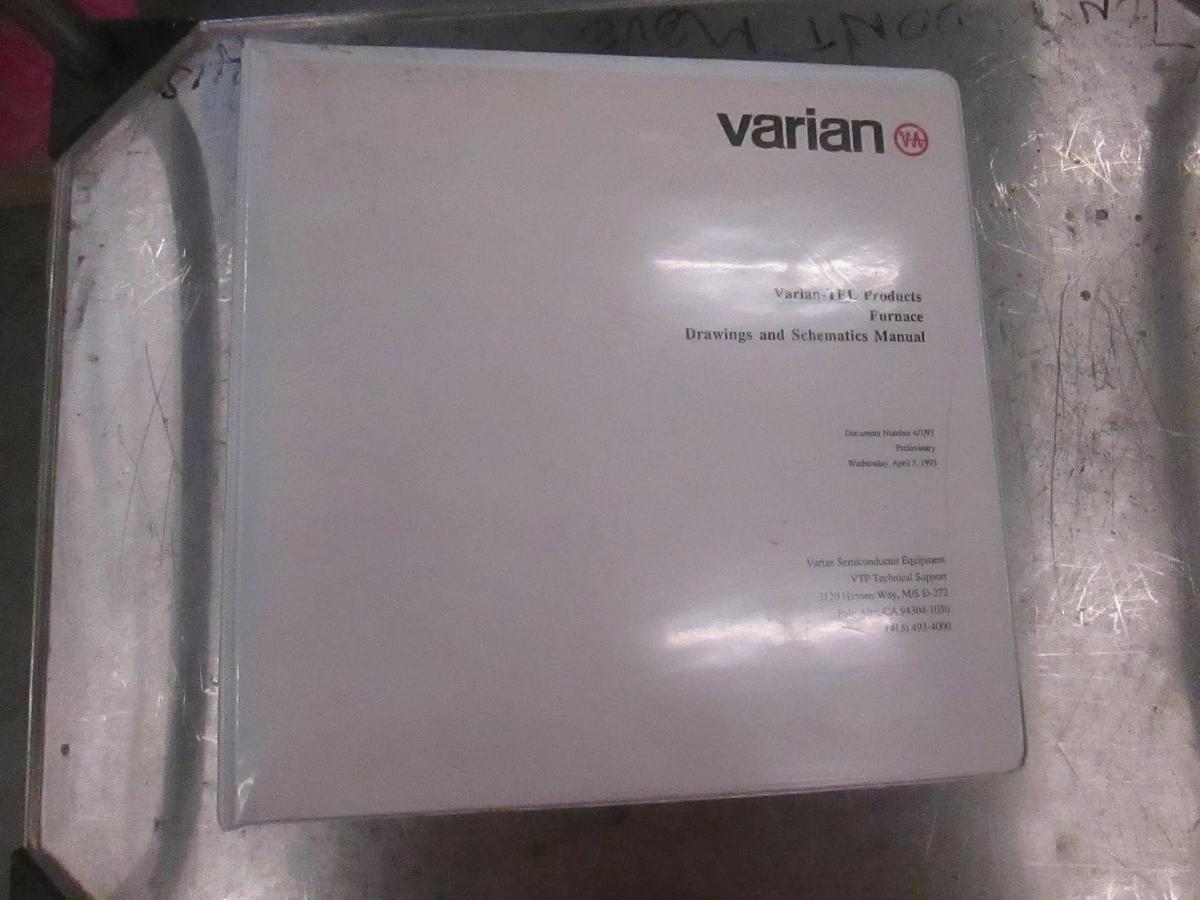 Used Varian-TEL Furnace Drawings and Schematics Manual, Used