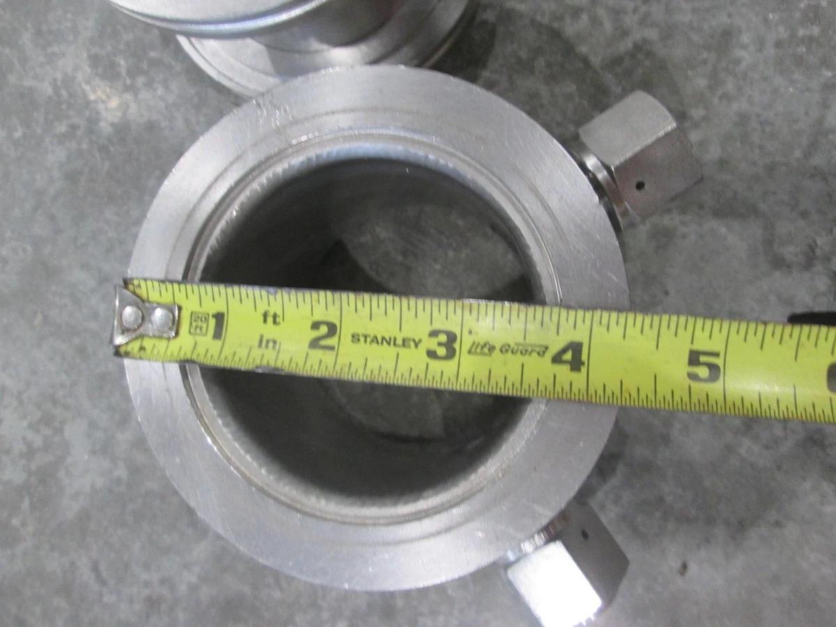 Used 3" Stainless Steel Adapter w/ Two 1/2" FVCR Fittings, Used, Lot of 2