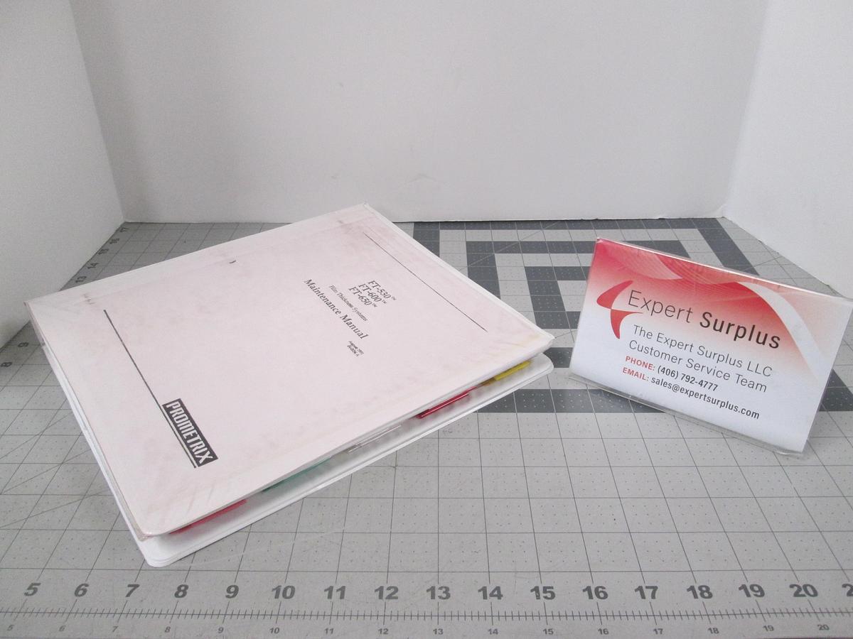 Used Tencore, Prometrix, FT-530/600/650 Film Thickness Systems, Maintenance Manual, 04-0056,Used