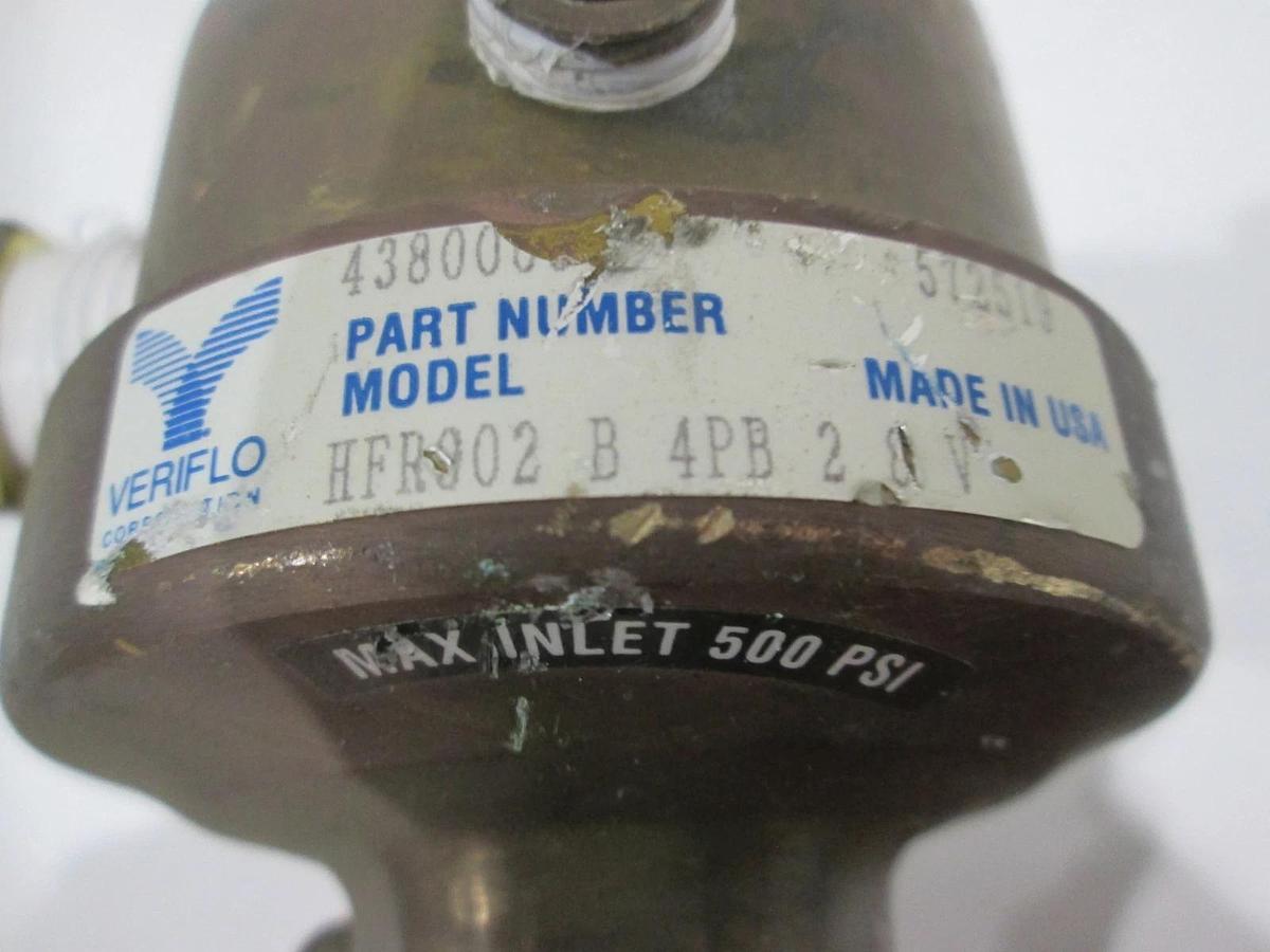 Used Veriflo, HFR002 B 4PB 2, Regulator, Max Inlet 500 PSI, 0-200PSI Gauge, Used