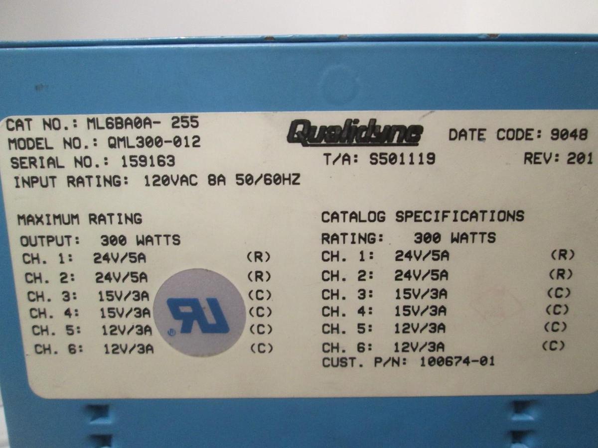 Used Lambda, QML300-012, Qualidyne Switching Power Supply, Used Original SVG VTR