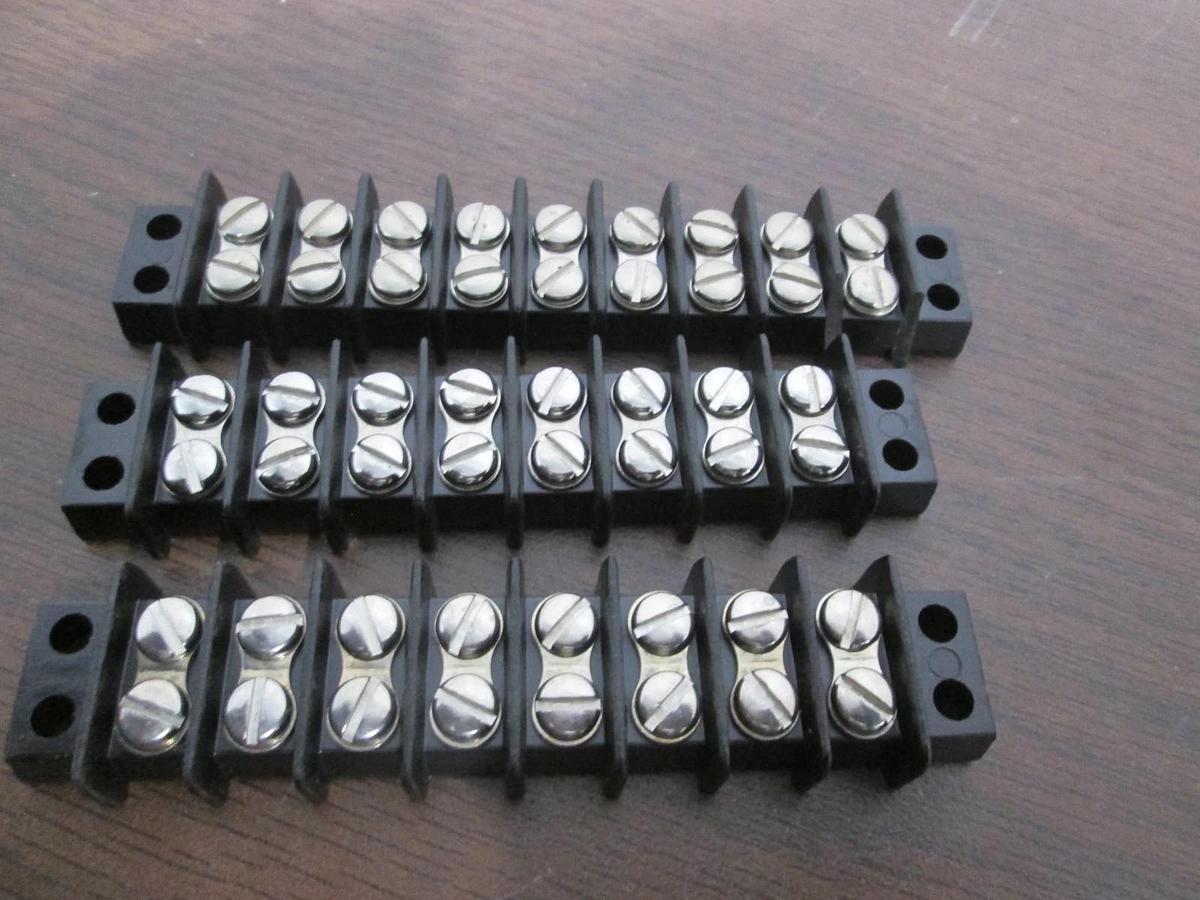 Used Cinch, 8 Position (2) 9 Position Terminal Block, Used, Lot of 3