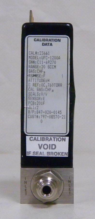 Used Unit UFC-1200A Mass Flow Controller, Gas- CHF3, Range- 20 SCCM, Used