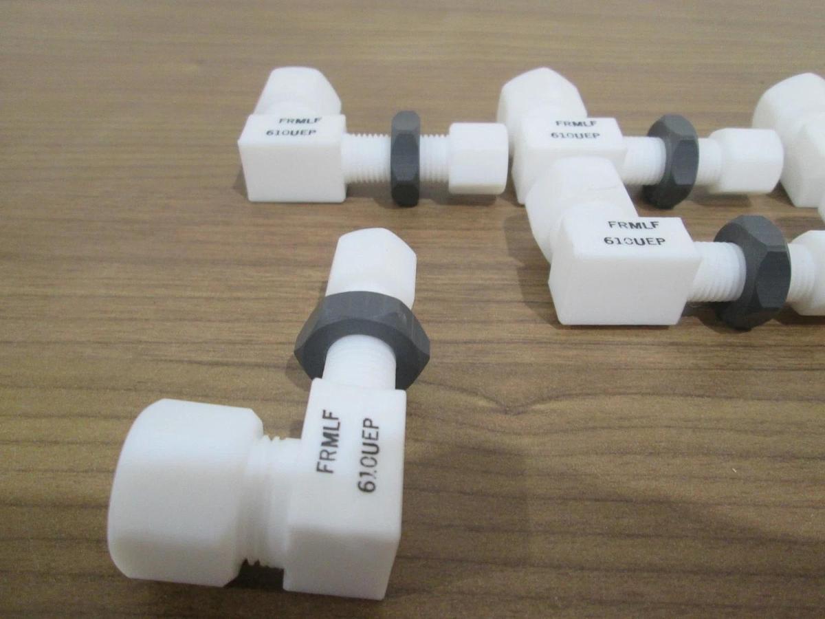 Teflon Fitting FRMLF-610UEP, Female Elbow Reducer 6mmX10mm, Longflare, Lot of 8