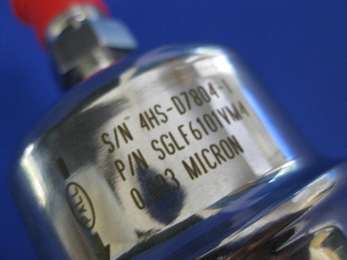 Used PALL Short Gaskleen 6101 Series SGLF6101VM4 Filter Assembly, 1/4" M/M VCR
