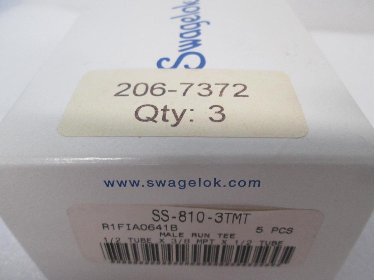 Used Swagelok, SS-810-3TMT, Male Run Tee, New, Lot of 3