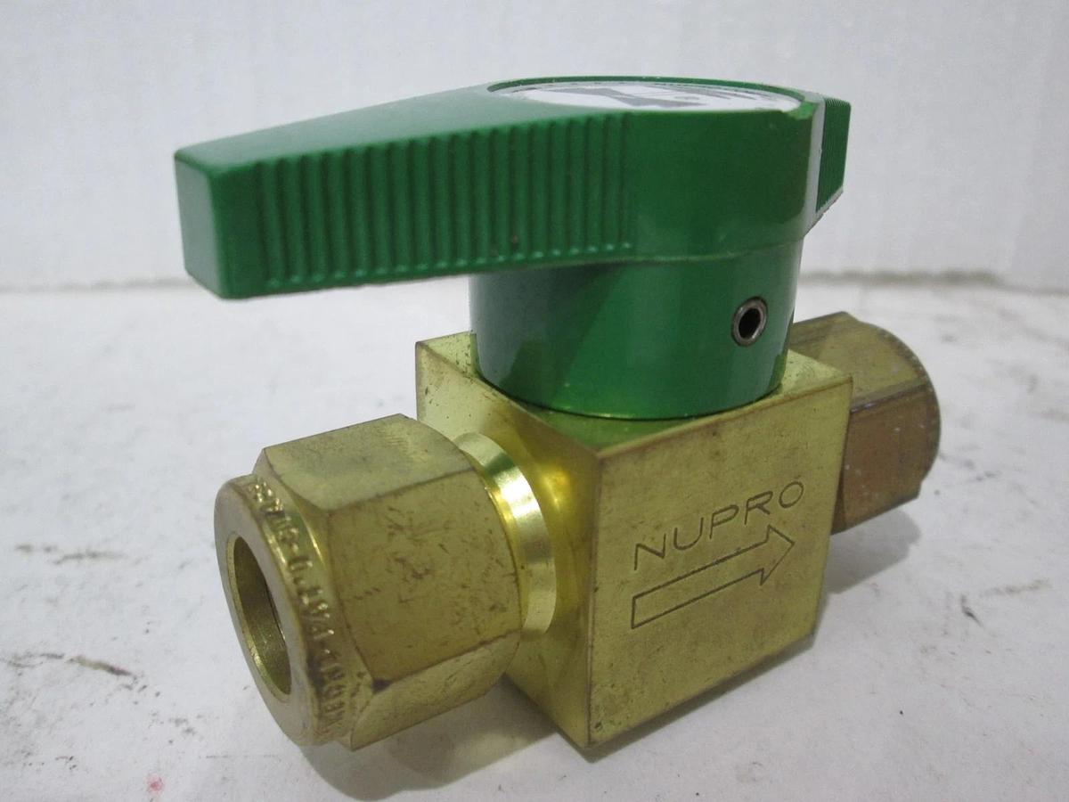 Used Nupro, B-8P6T, 1/2" Brass Ball Valve, Used