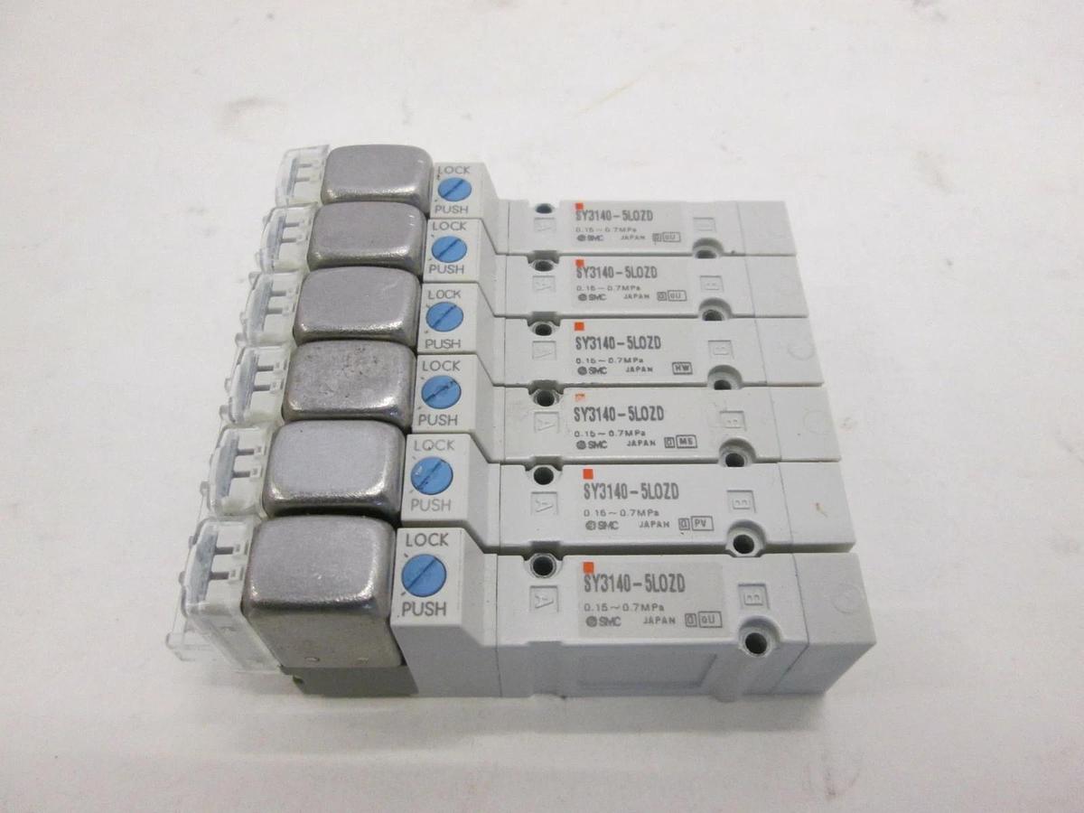 Used SMC, SY3140-5LOZD, Solenoid Valve, Used, Lot of 6