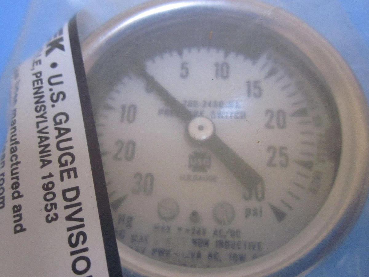 Ametek Gas Indicating Pressure Switch, IPS-200-24SGFT, 2", Class 100, 30-0-30