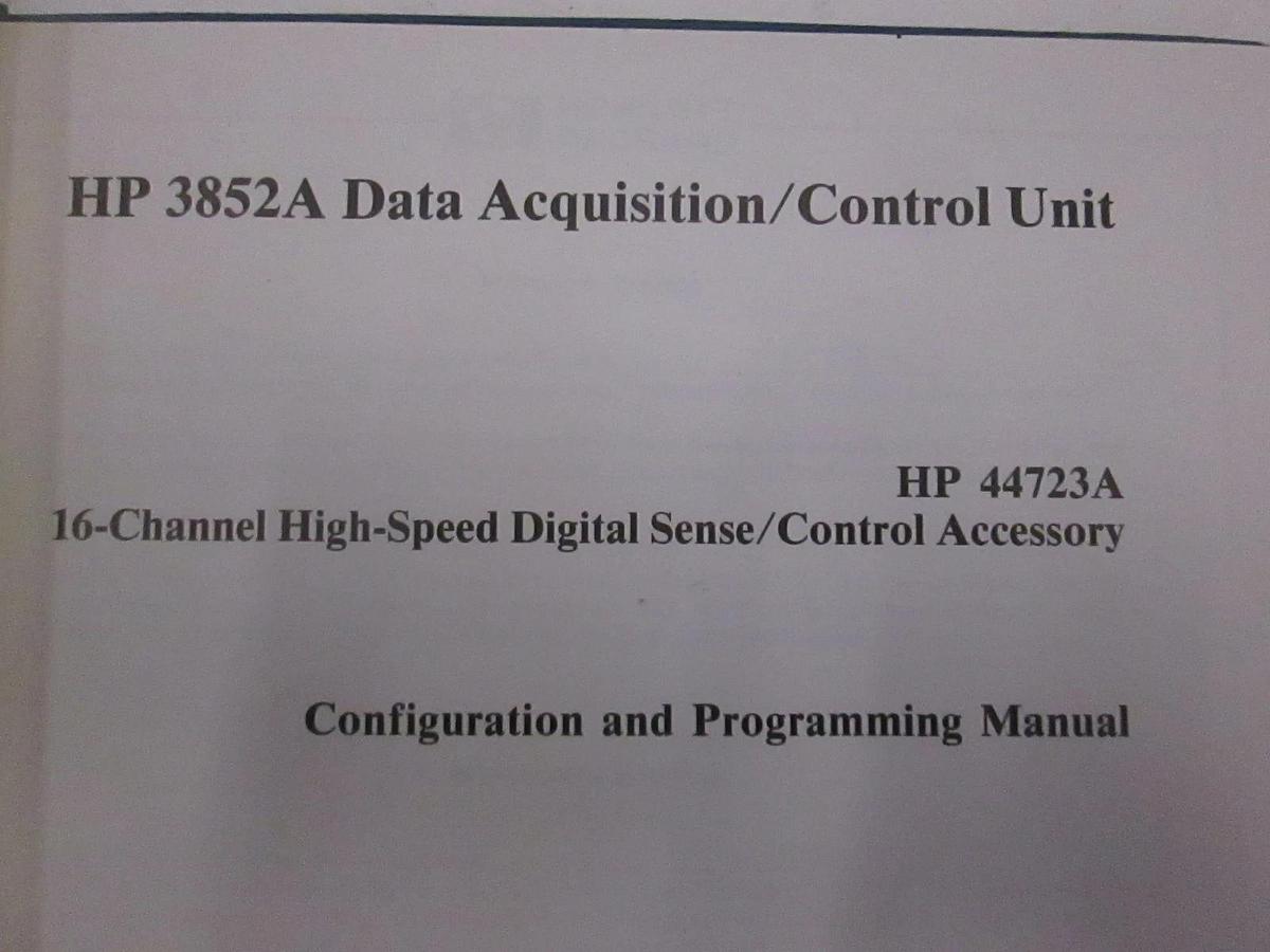 Used HP 3852A Data Acquisition/Control Unit Config and Programming Manual, Used