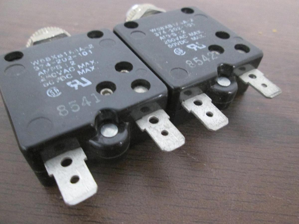 Used Potter & Brumfield, W58XB1A4A-2, 2A, Thermal Circuit Breaker, Used, Lot of 2