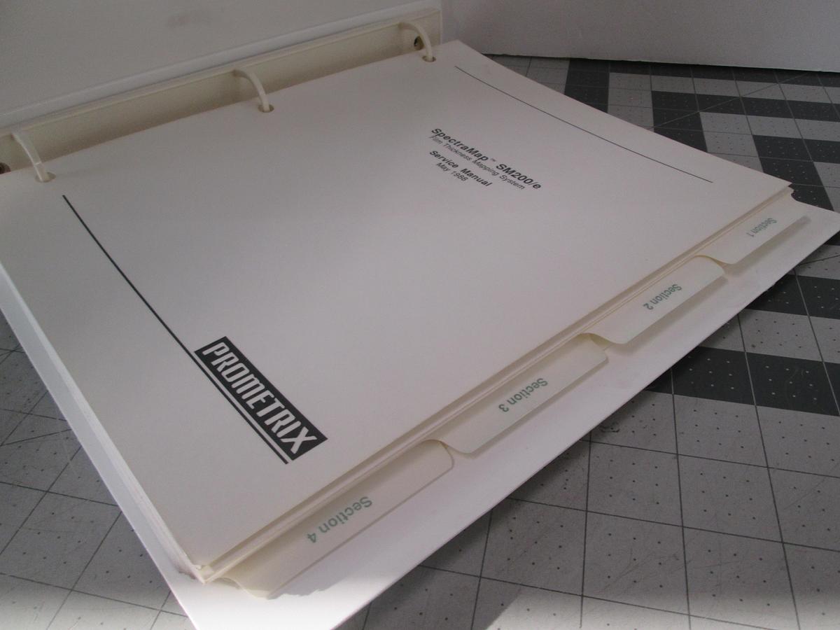 Used Tencore, SpectraMap SM200/e, Film Thickness Mapping System, Service Manual, Used