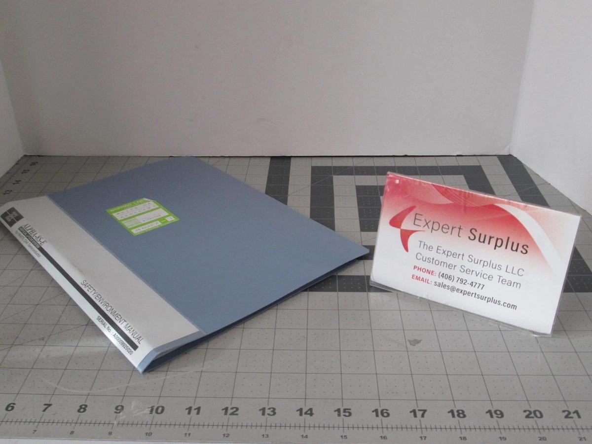 Used TEL Tokyo, ALPHA-8S, Safety/ Environment Manual, REV 2.0, Used