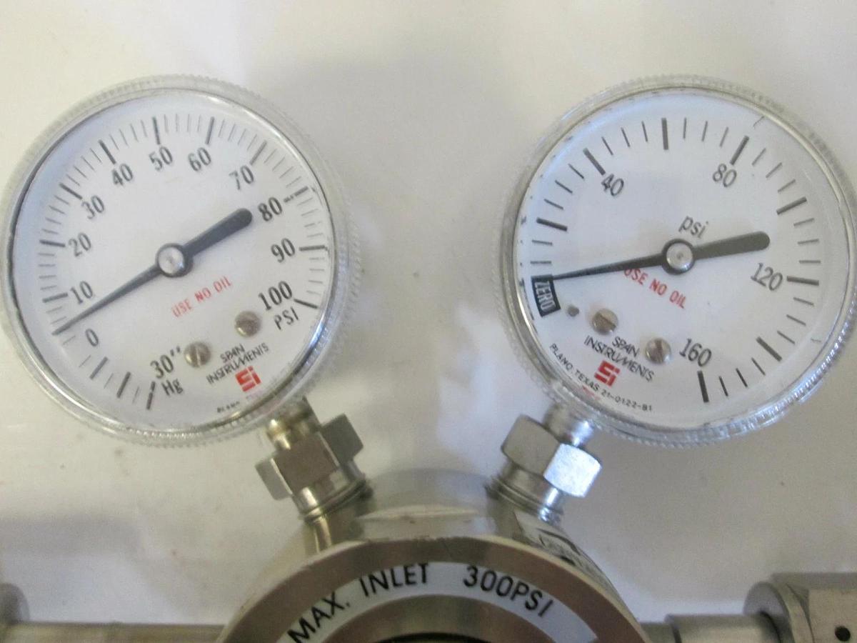 Refurbished Aptech High Purity Gas Stick Assy, AP1810SM Regulator, WG2F02JJ4 Filter, Gauge