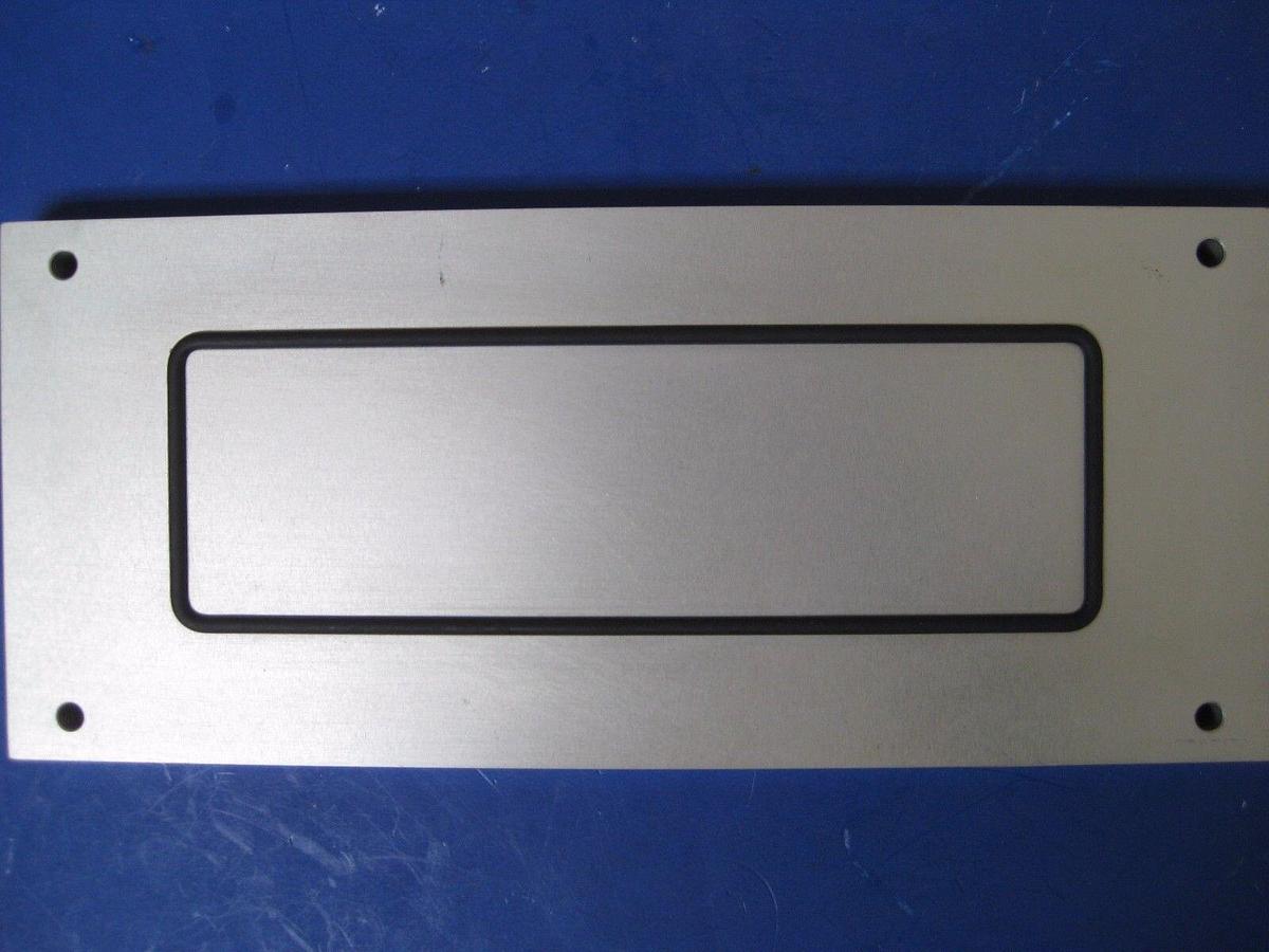 Used Leak Check Plate, 9.5" x 4" w/ 6.5" x 2.25" O-Ring, Used