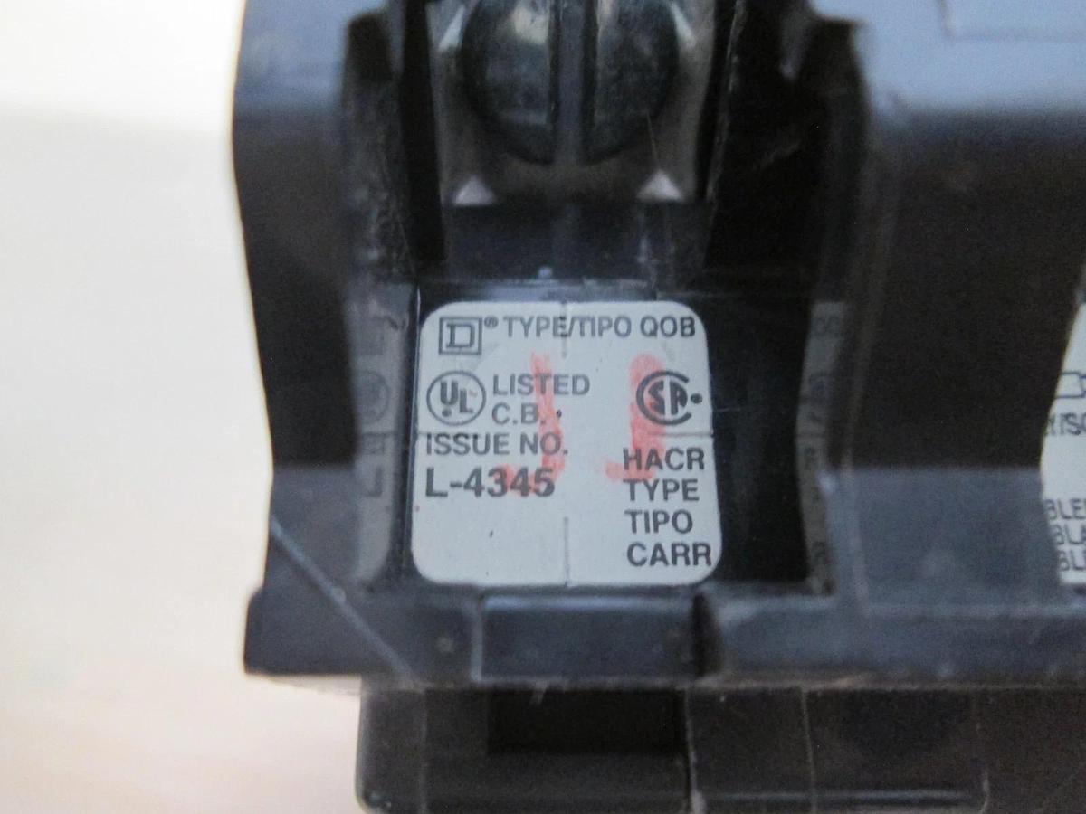 Used Square D, L-4345, Type QOB, 2 Pole Circuit Breaker, 30A, Used