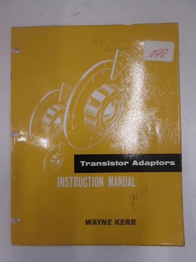 Used Transistor Adaptors, Q601 DC Control Unit and Adaptors, Instruction Manual, Used