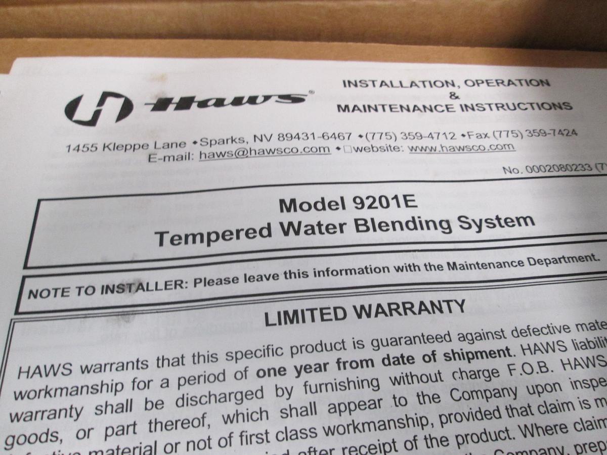 Haws, 9201E Axion Tempered Water Blending System 31 GPM New In Box